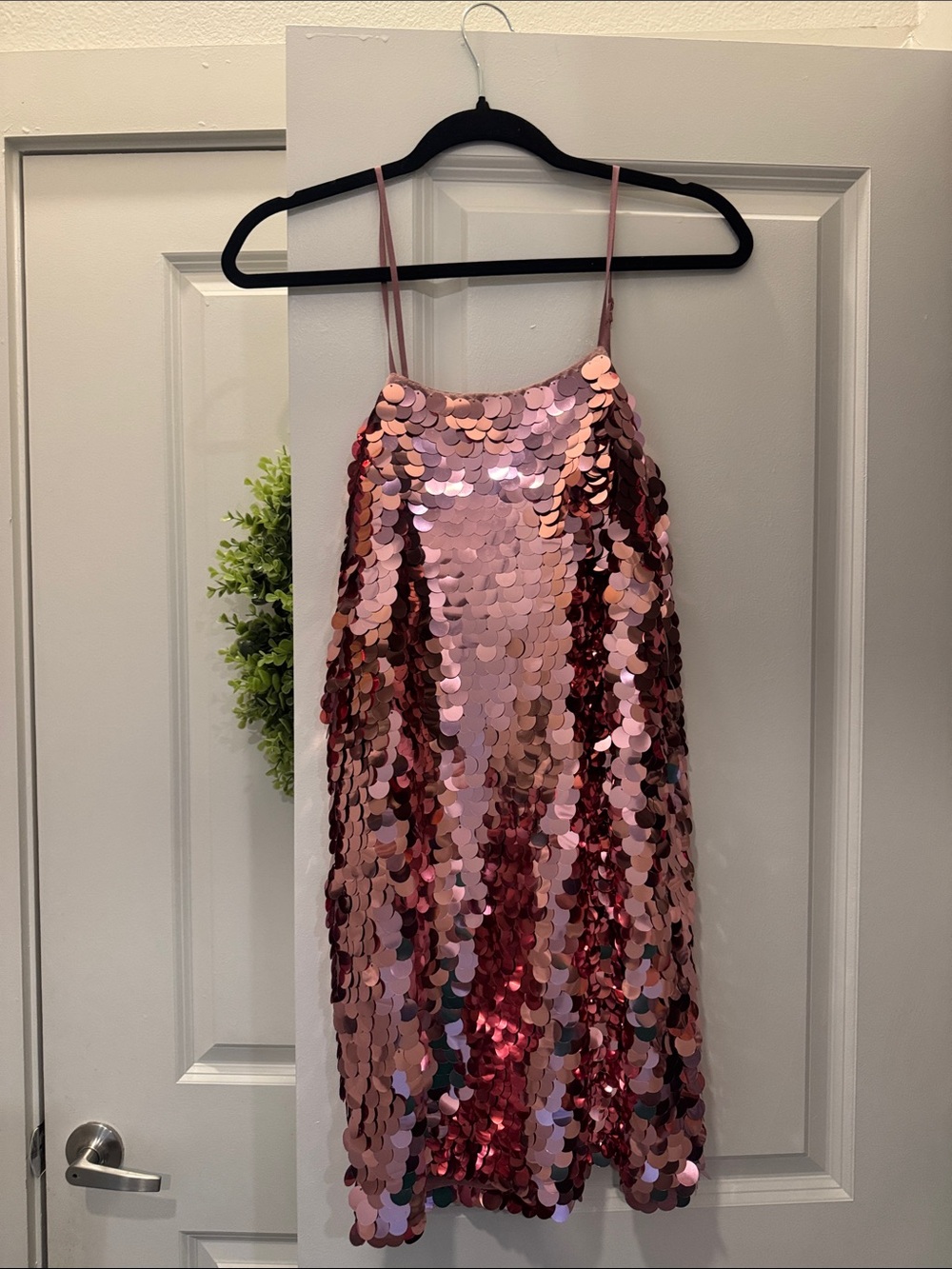 Rose Gold Sequin Slip Dress